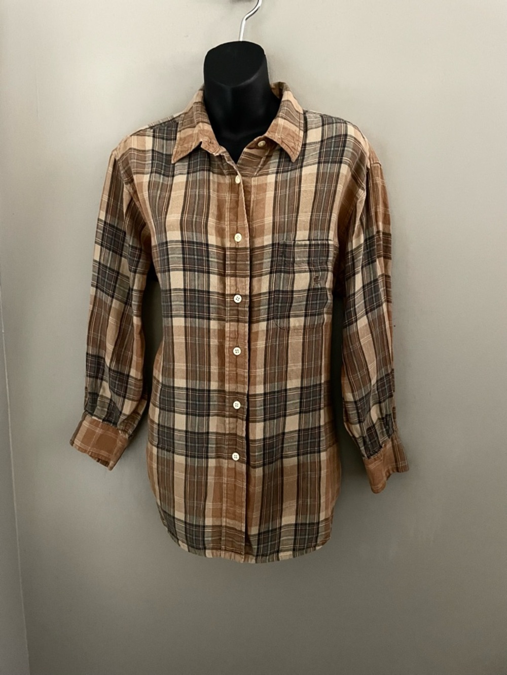 Ralph Lauren Plaid Linen Button Down Shirt